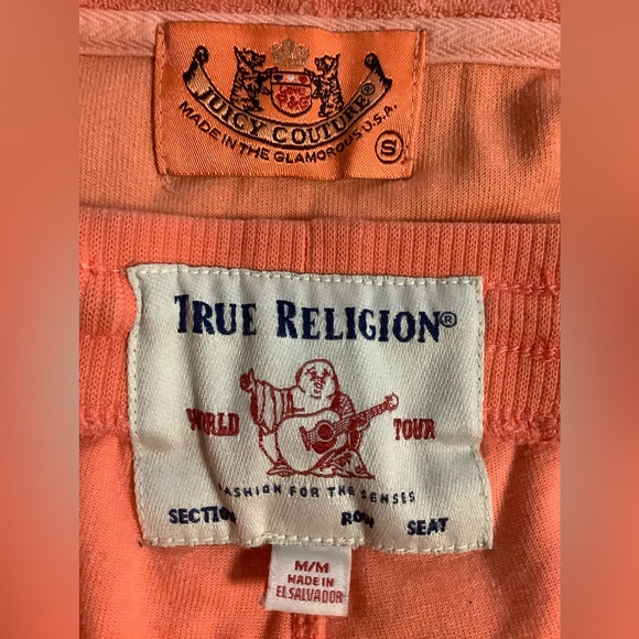 Juicy Couture Coral Terry Pants 30 x 32 Zip Up Hoodie with Crest - Picture 13 of 16